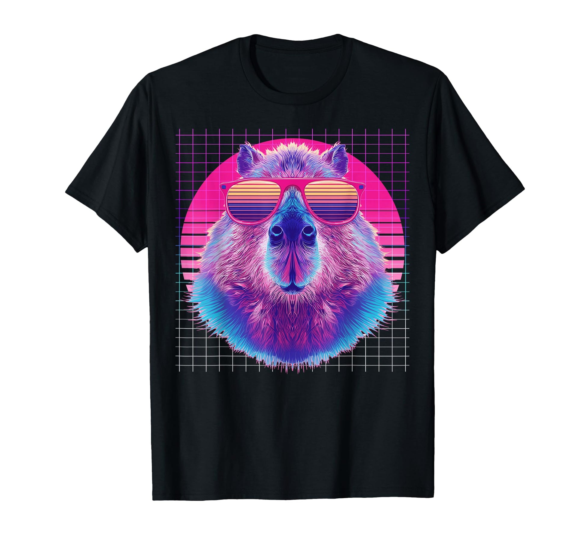 Capybara Sunglasses Capibara Vaporwave T-Shirt - Trendy Graphic Men Women - T-Shirt, Sweatshirt, Hoodie