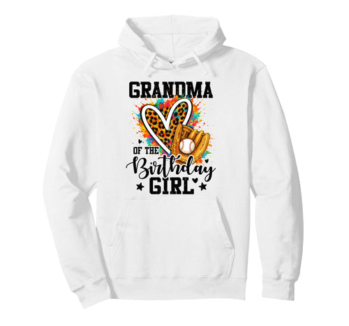 Grandma Birthday Baseball Colorful Matching Hoodie - Unique Graphic Unisex - T-Shirt, Sweatshirt, Hoodie