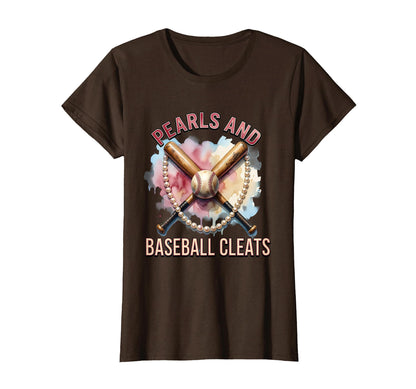 Pearls And Baseball Cleats Baseball T-Shirt - Graphic Print for Adults - T-Shirt, Sweatshirt, Hoodie