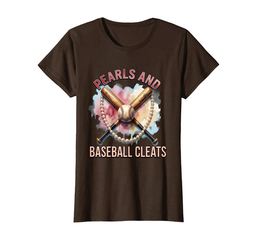 Pearls And Baseball Cleats Baseball T-Shirt - Graphic Print for Adults - T-Shirt, Sweatshirt, Hoodie
