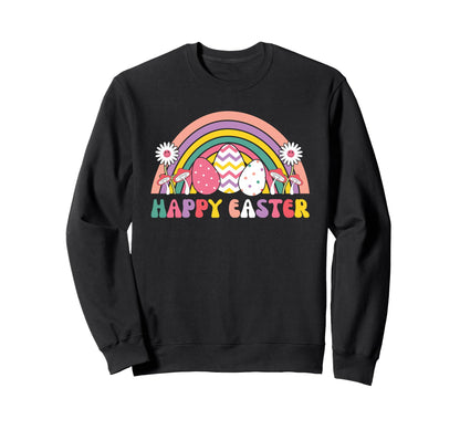 Happy Easter Bunny Rabbit Eggs Sweatshirt - Fun Novelty Design Unisex - T-Shirt, Sweatshirt, Hoodie