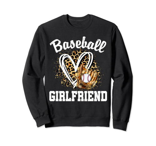 Baseball Girlfriend Leopard Heart Sweatshirt - Trendy Graphic Men Women - T-Shirt, Sweatshirt, Hoodie