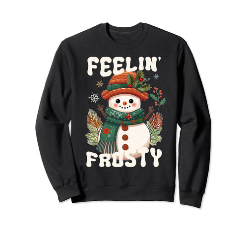 Feelin Frosty Boho Snowman Groovy Sweatshirt - Streetwear Style for Adults - T-Shirt, Sweatshirt, Hoodie