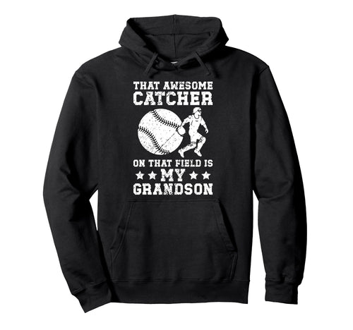 Baseball Catcher Grandma Proud Hoodie - Casual Everyday Wear Unisex - T-Shirt, Sweatshirt, Hoodie