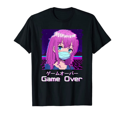 Anime Face Mask Vaporwave Aesthetic T-Shirt - Custom Art Print for Adults - T-Shirt, Sweatshirt, Hoodie