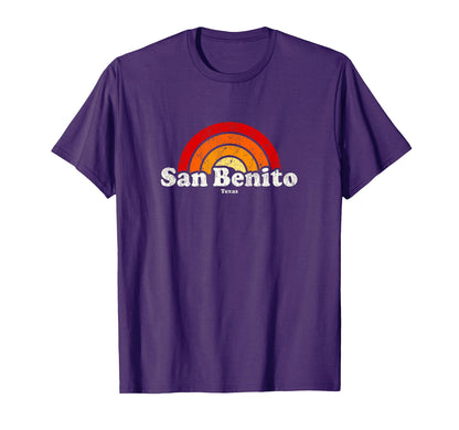 San Benito Texas Tx 70S Rainbow T-Shirt - Graphic Print Unisex - T-Shirt, Sweatshirt, Hoodie