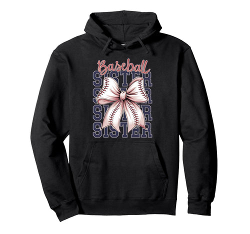 Baseball Sister Coquette Bow Hoodie - Novelty Apparel Unisex - T-Shirt, Sweatshirt, Hoodie