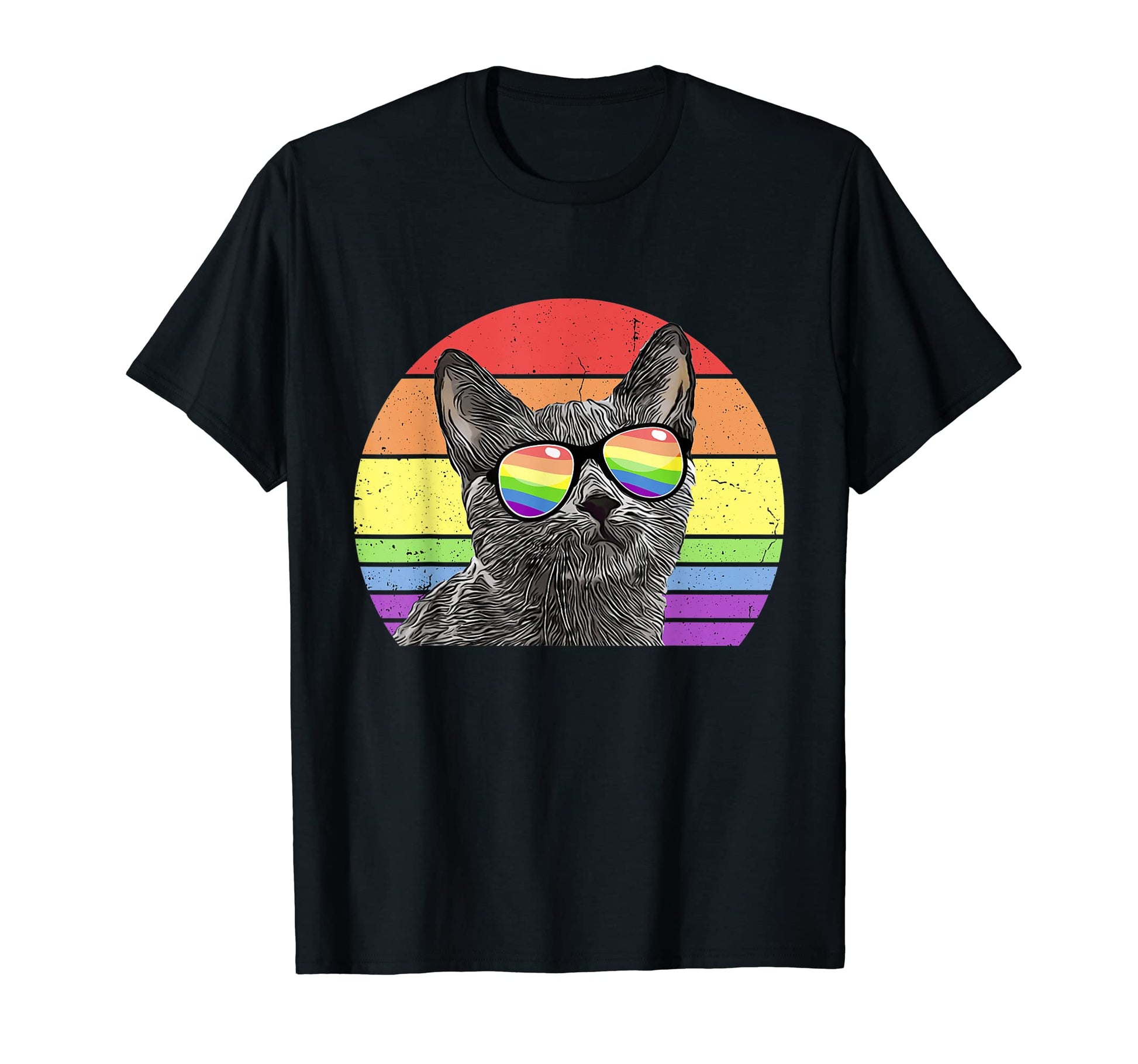 Lgbtq Chartreux Cat Rainbow Love Pride T-Shirt - Unique Graphic for Adults - T-Shirt, Sweatshirt, Hoodie