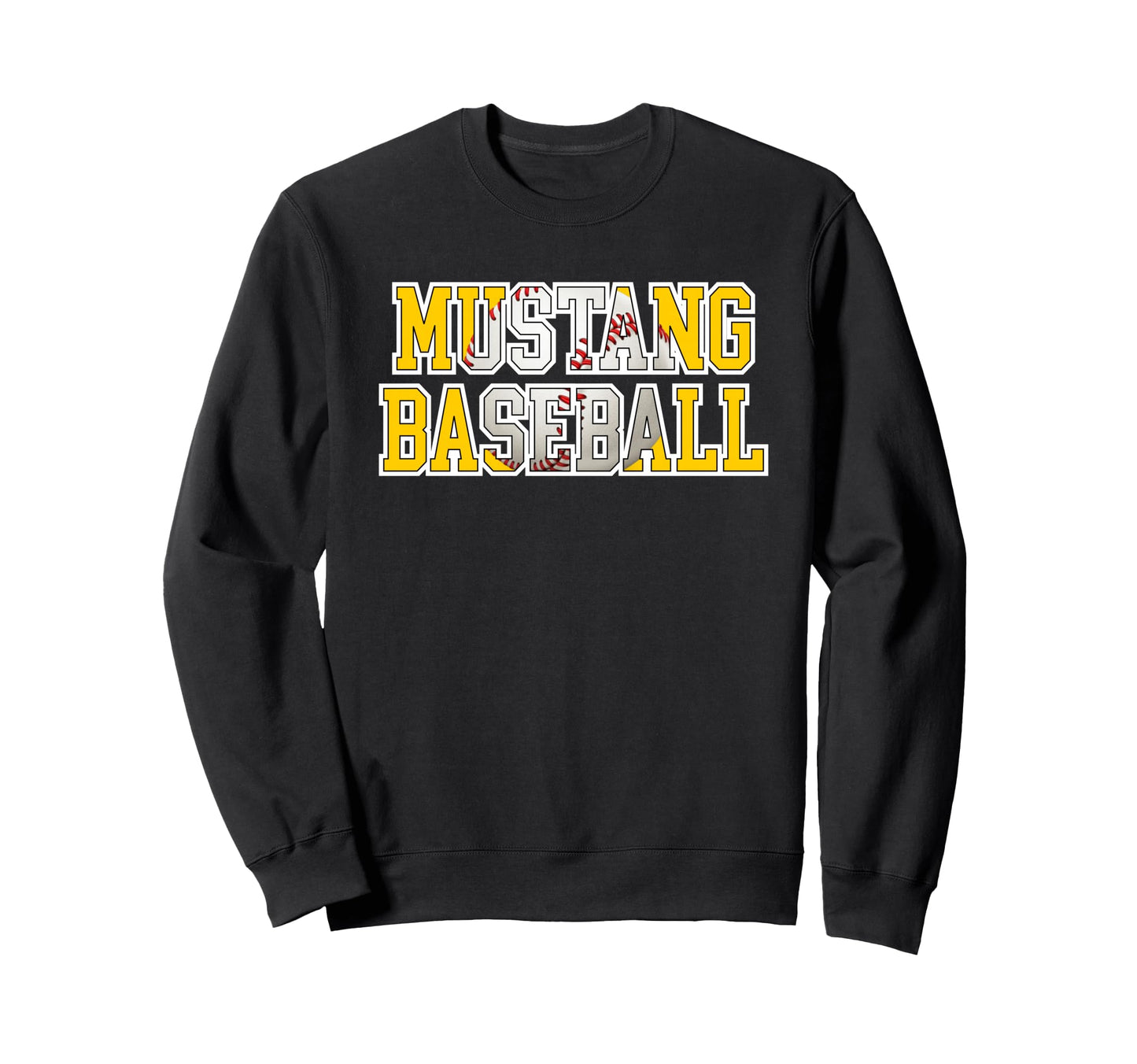 Yellow Mustangs Baseball Mom Game Day Sweatshirt - Trendy Graphic Unisex - T-Shirt, Sweatshirt, Hoodie