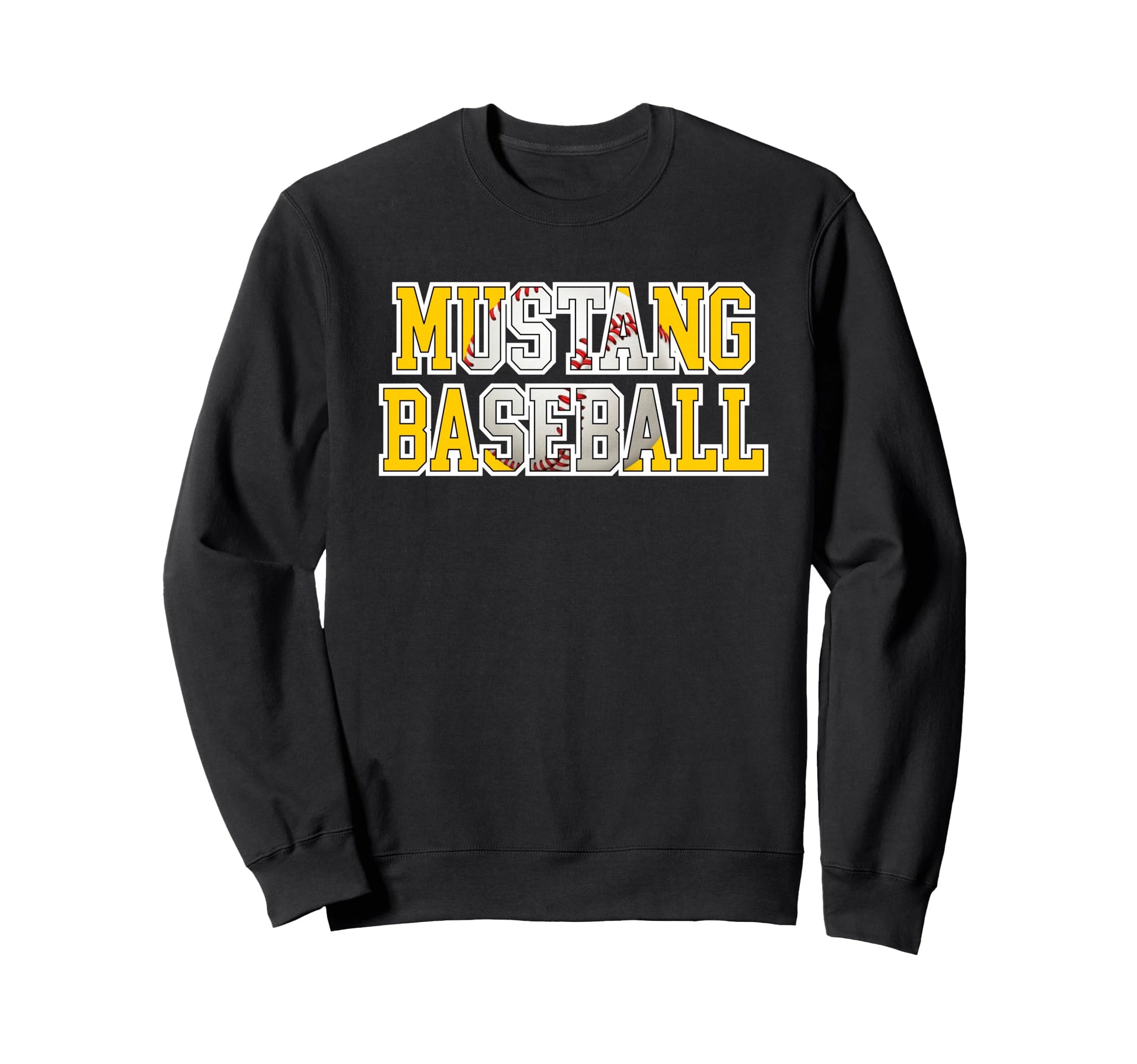 Yellow Mustangs Baseball Mom Game Day Sweatshirt - Trendy Graphic Unisex - T-Shirt, Sweatshirt, Hoodie