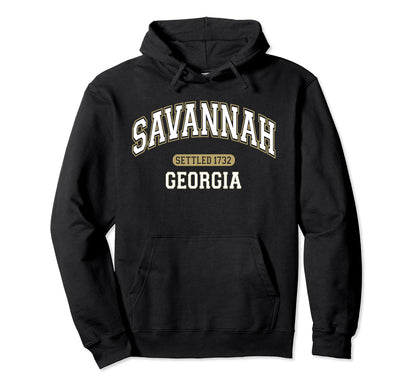 Savannah Georgia Sports Varsity White And Hoodie - Trendy Graphic Unisex - T-Shirt, Sweatshirt, Hoodie