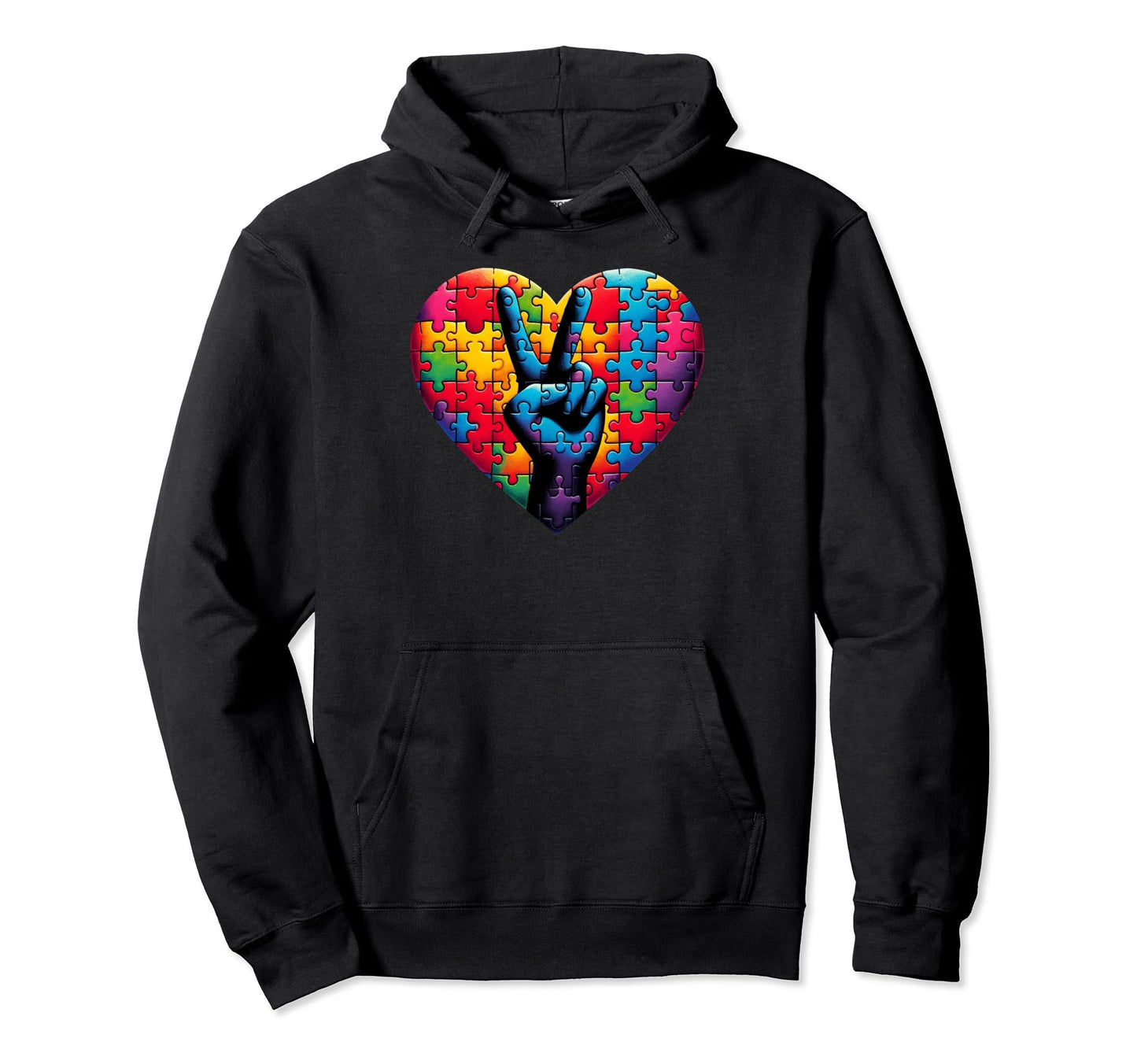 Peace Love Autism Awareness Hoodie - Aesthetic Graphic Men Women - T-Shirt, Sweatshirt, Hoodie