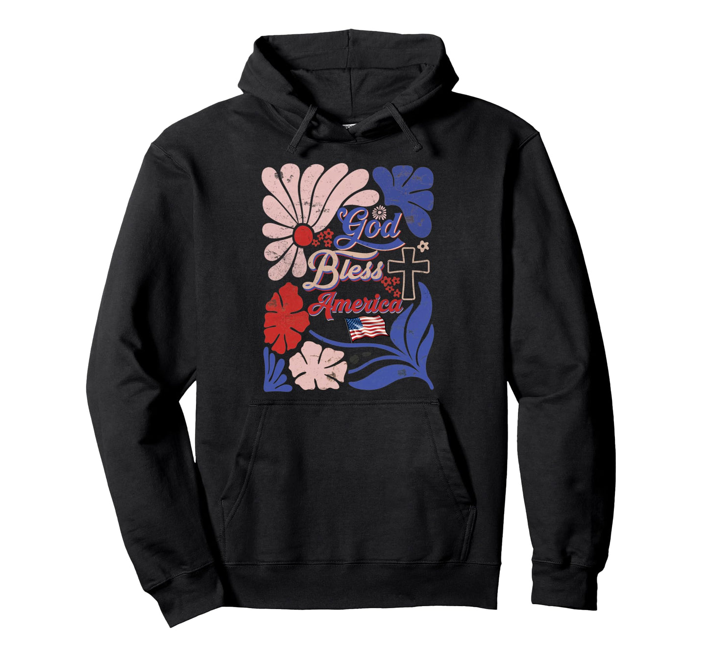 Boho Christian 4Th July God Bless Hoodie - Streetwear Style for Adults - T-Shirt, Sweatshirt, Hoodie