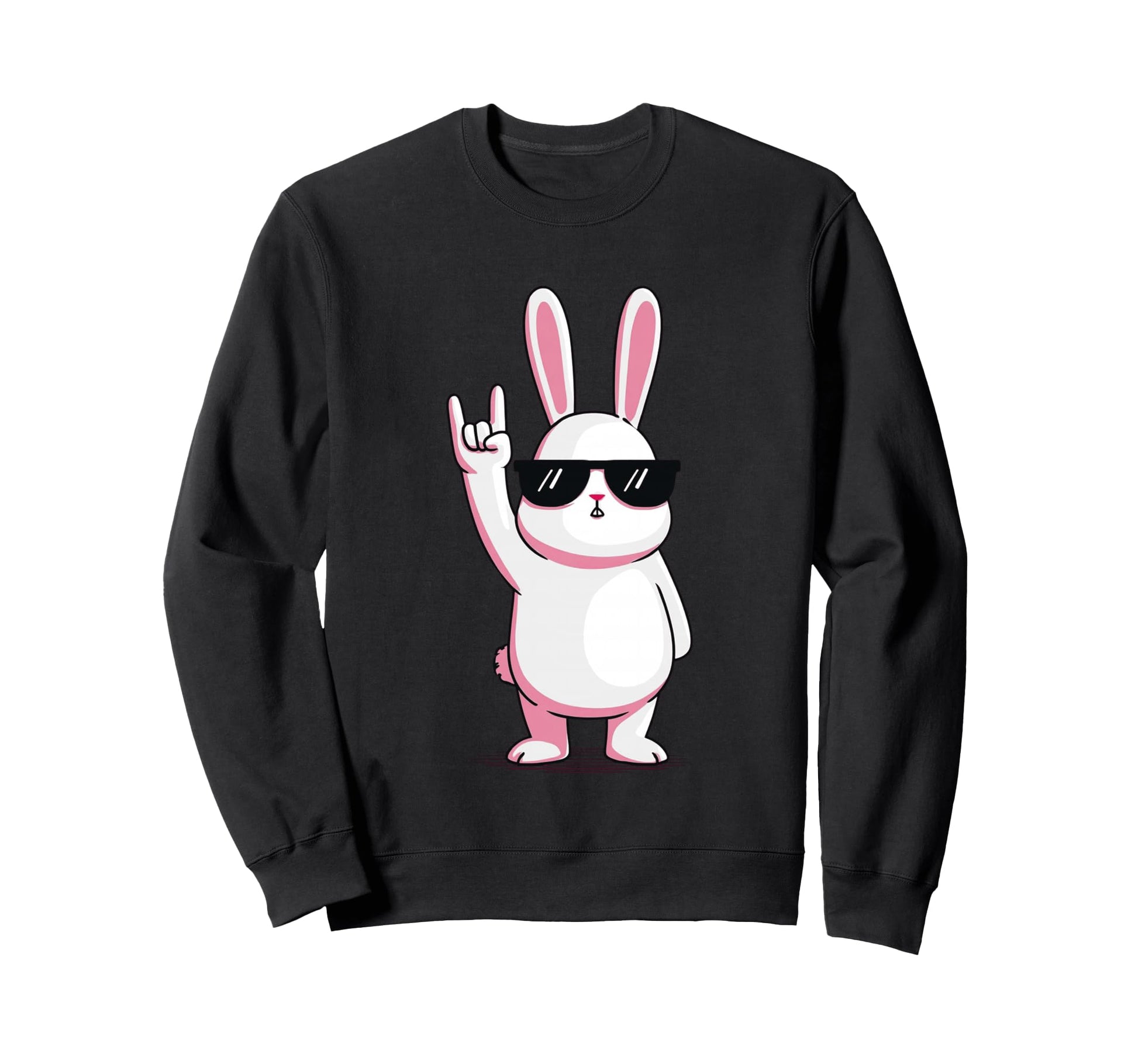 Bunny Rock Rabbit Hipster Sweatshirt - Casual Everyday Wear for Adults - T-Shirt, Sweatshirt, Hoodie