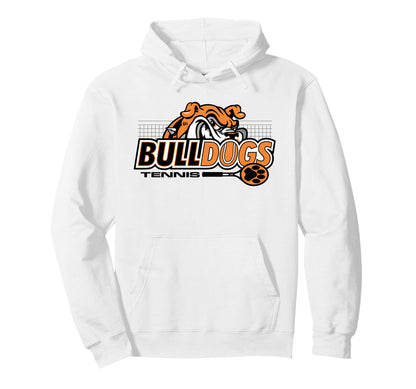 Orange Bulldogs Tennis Mom Mascot Hoodie - Minimalist Print for Adults - T-Shirt, Sweatshirt, Hoodie