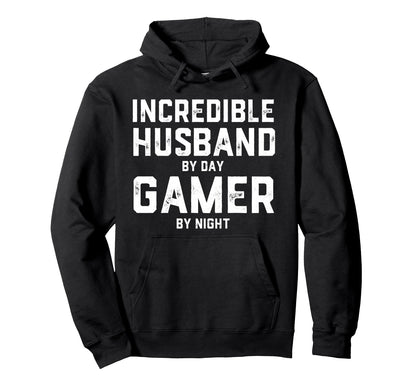 Incredible Husband Day Gamer Night Hoodie - Trendy Graphic for Adults - T-Shirt, Sweatshirt, Hoodie