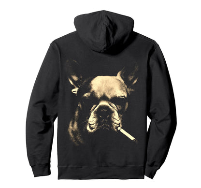 French Bulldog Smoking Cigarette Grunge Hoodie - Aesthetic Graphic Unisex - T-Shirt, Sweatshirt, Hoodie
