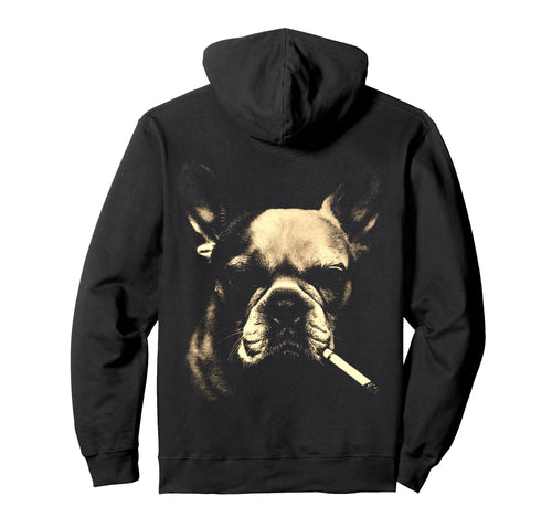 French Bulldog Smoking Cigarette Grunge Hoodie - Aesthetic Graphic Unisex - T-Shirt, Sweatshirt, Hoodie