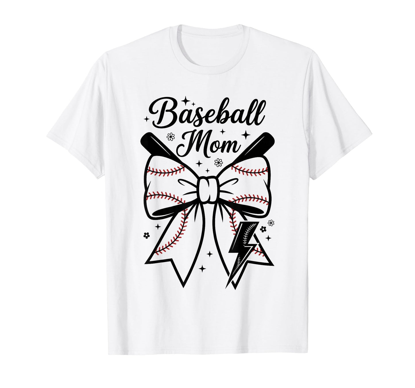 Proud Baseball Mother Bow Bats T-Shirt - Custom Art Print for Adults - T-Shirt, Sweatshirt, Hoodie