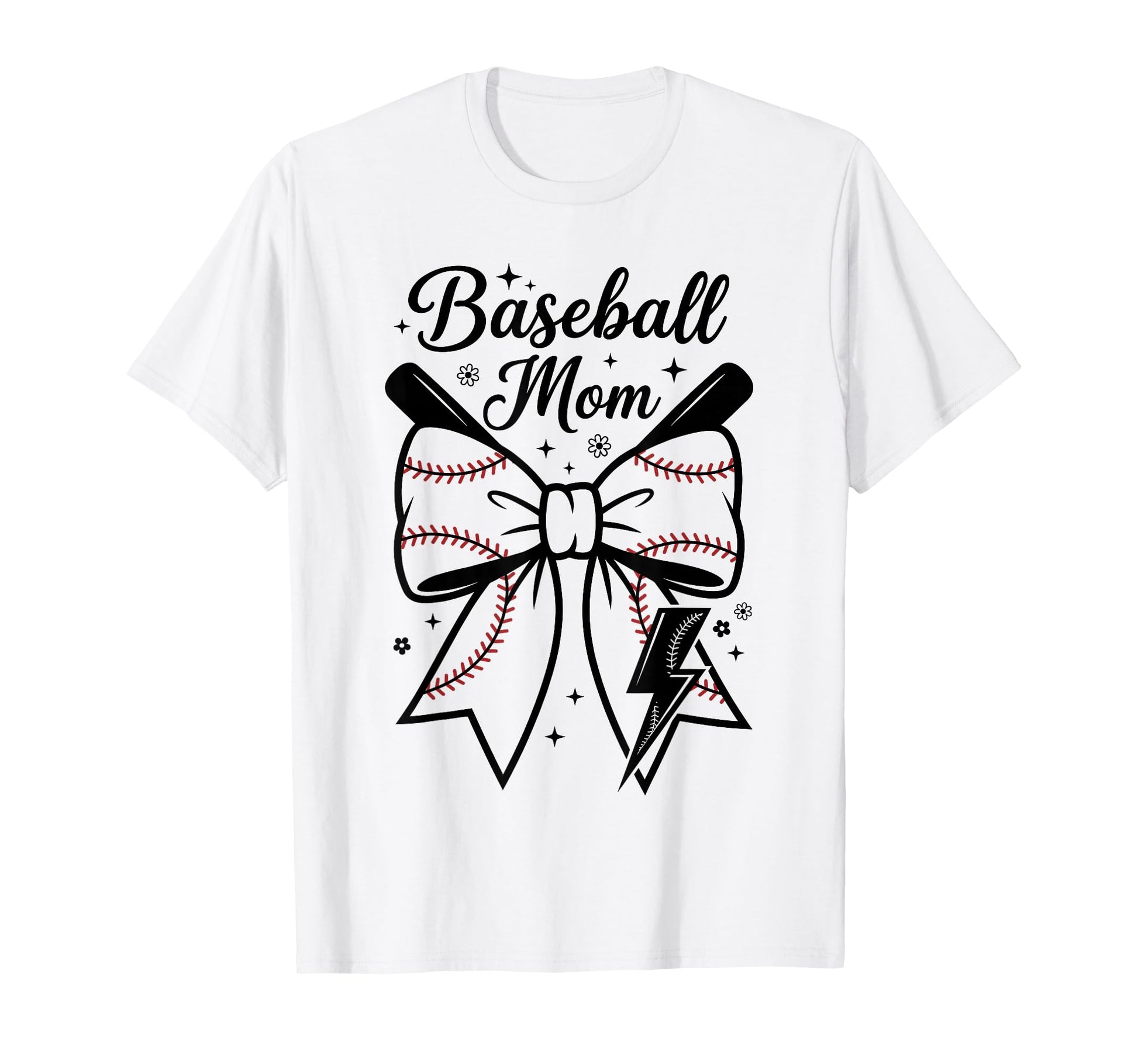 Proud Baseball Mother Bow Bats T-Shirt - Custom Art Print for Adults - T-Shirt, Sweatshirt, Hoodie