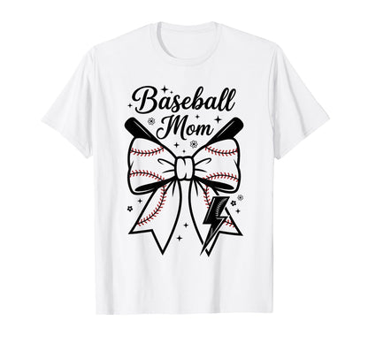Proud Baseball Mother Bow Bats T-Shirt - Custom Art Print for Adults - T-Shirt, Sweatshirt, Hoodie