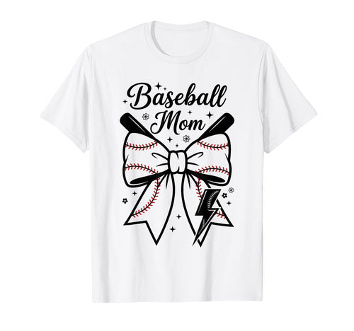 Proud Baseball Mother Bow Bats T-Shirt - Custom Art Print for Adults - T-Shirt, Sweatshirt, Hoodie