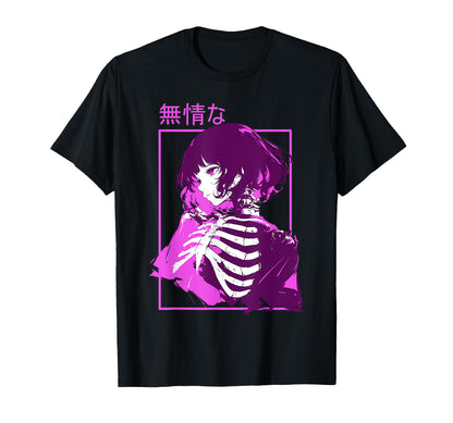 Heartless Sad Anime Ribs Out Kanji T-Shirt - Trendy Graphic Unisex - T-Shirt, Sweatshirt, Hoodie