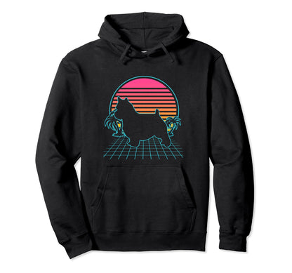 Norwich Terrier 80S Vaporwave Hoodie - Custom Art Print for Adults - T-Shirt, Sweatshirt, Hoodie