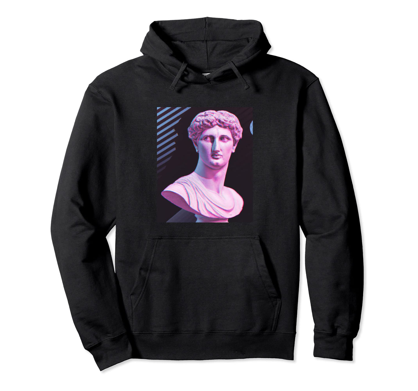 Vaporwave Bust Greek Bust Vaporwave Hoodie - Custom Art Print for Adults - T-Shirt, Sweatshirt, Hoodie