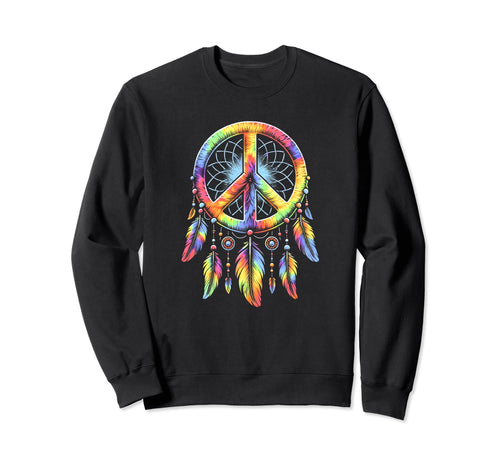 60S 70S Hippie Tie Dye Peace Sign Sweatshirt - Novelty Apparel for Adults - T-Shirt, Sweatshirt, Hoodie