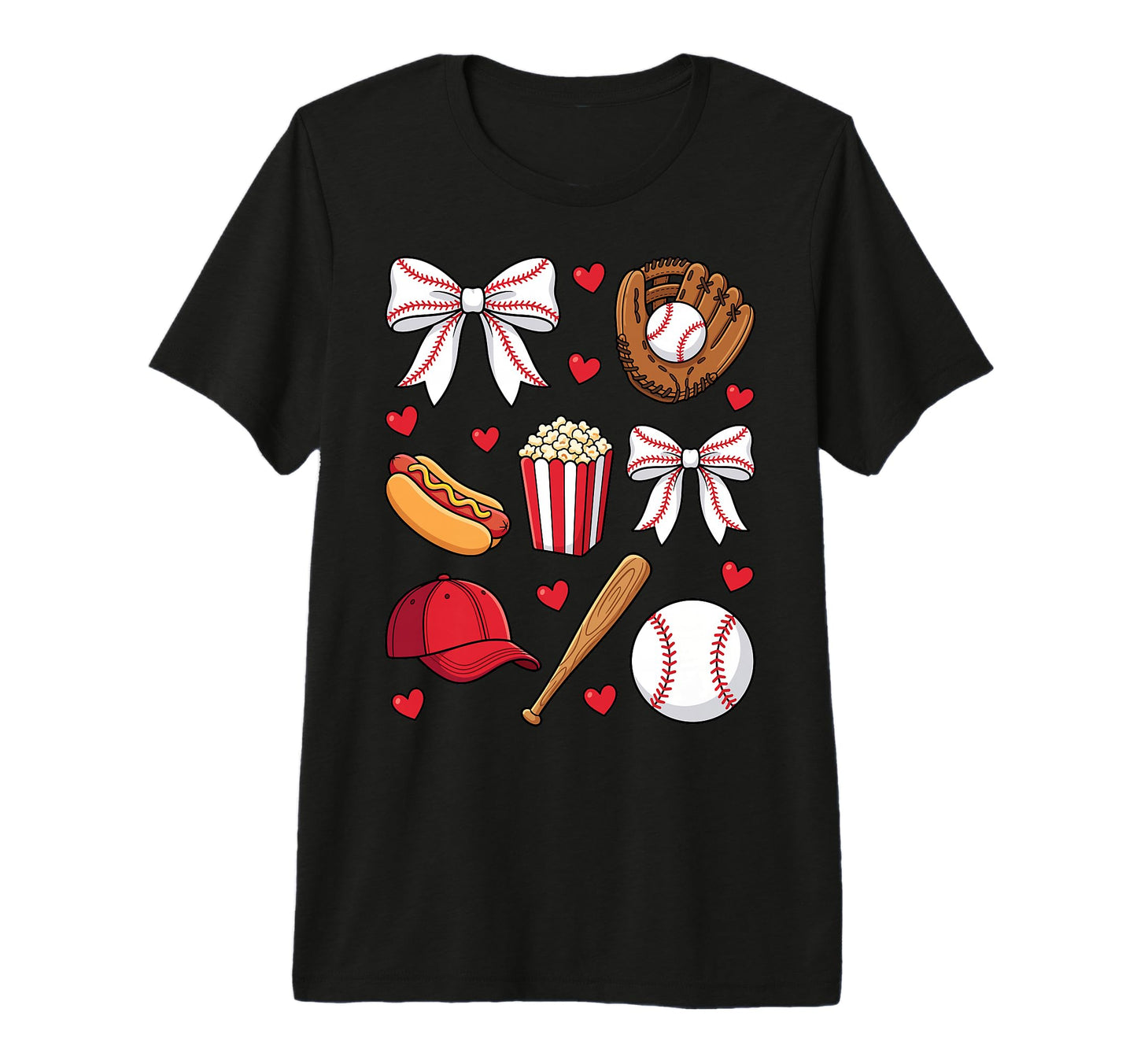 Baseball Coquette Bow Mom Mama Tri T-Shirt - Minimalist Print for Adults - T-Shirt, Sweatshirt, Hoodie