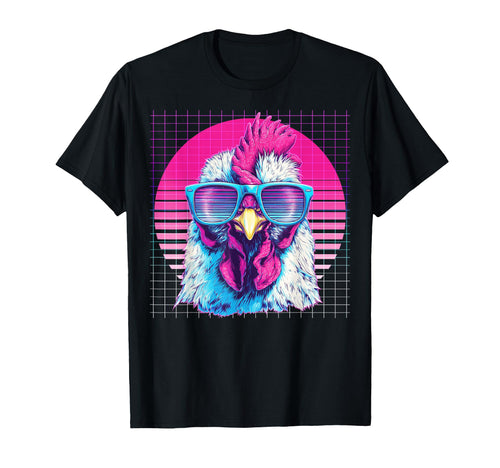 Chicken Sunglasses Farm Farmer T-Shirt - Minimalist Print Men Women - T-Shirt, Sweatshirt, Hoodie