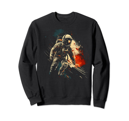 Astronaut Distressed 90S Space Grunge Sweatshirt - Trendy Graphic Unisex - T-Shirt, Sweatshirt, Hoodie