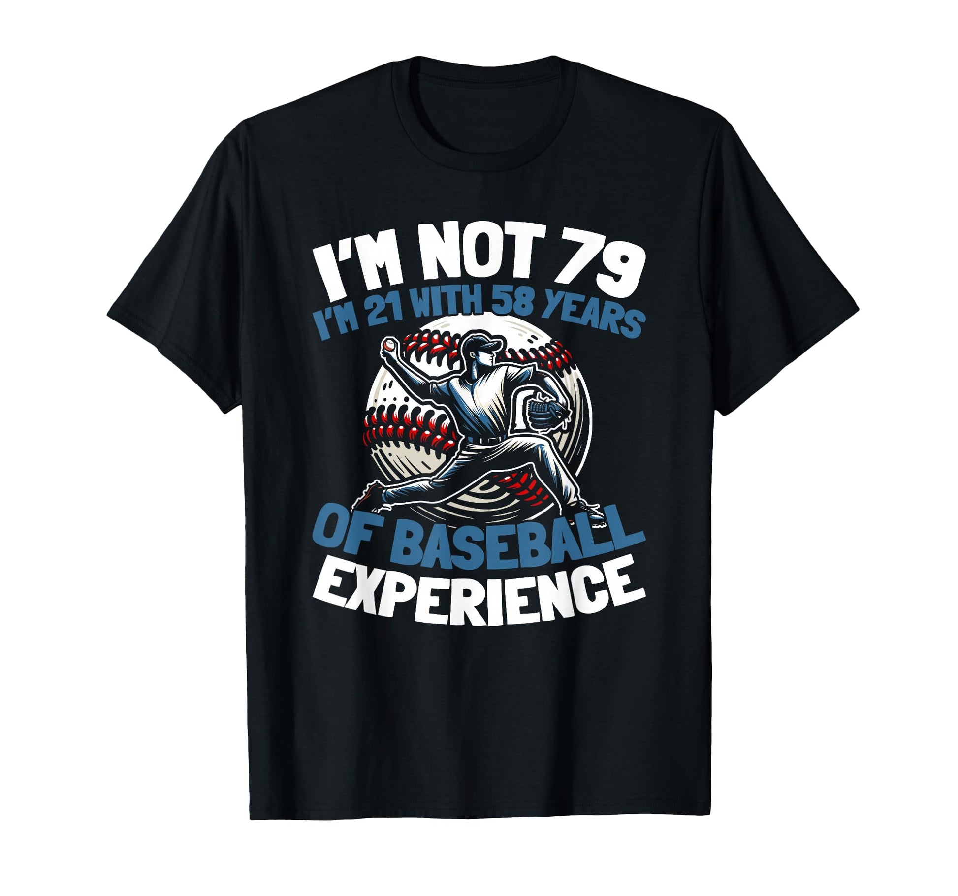 79 Years Old Baseball Baseballer T-Shirt - Custom Art Print for Adults - T-Shirt, Sweatshirt, Hoodie