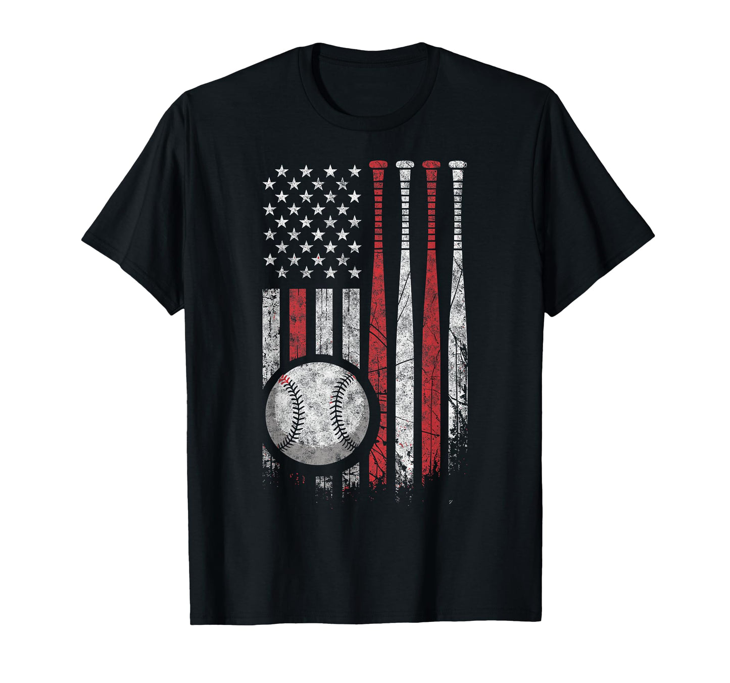 Baseball Us Flag Baseball Lover Dad T-Shirt - Custom Art Print for Adults - T-Shirt, Sweatshirt, Hoodie