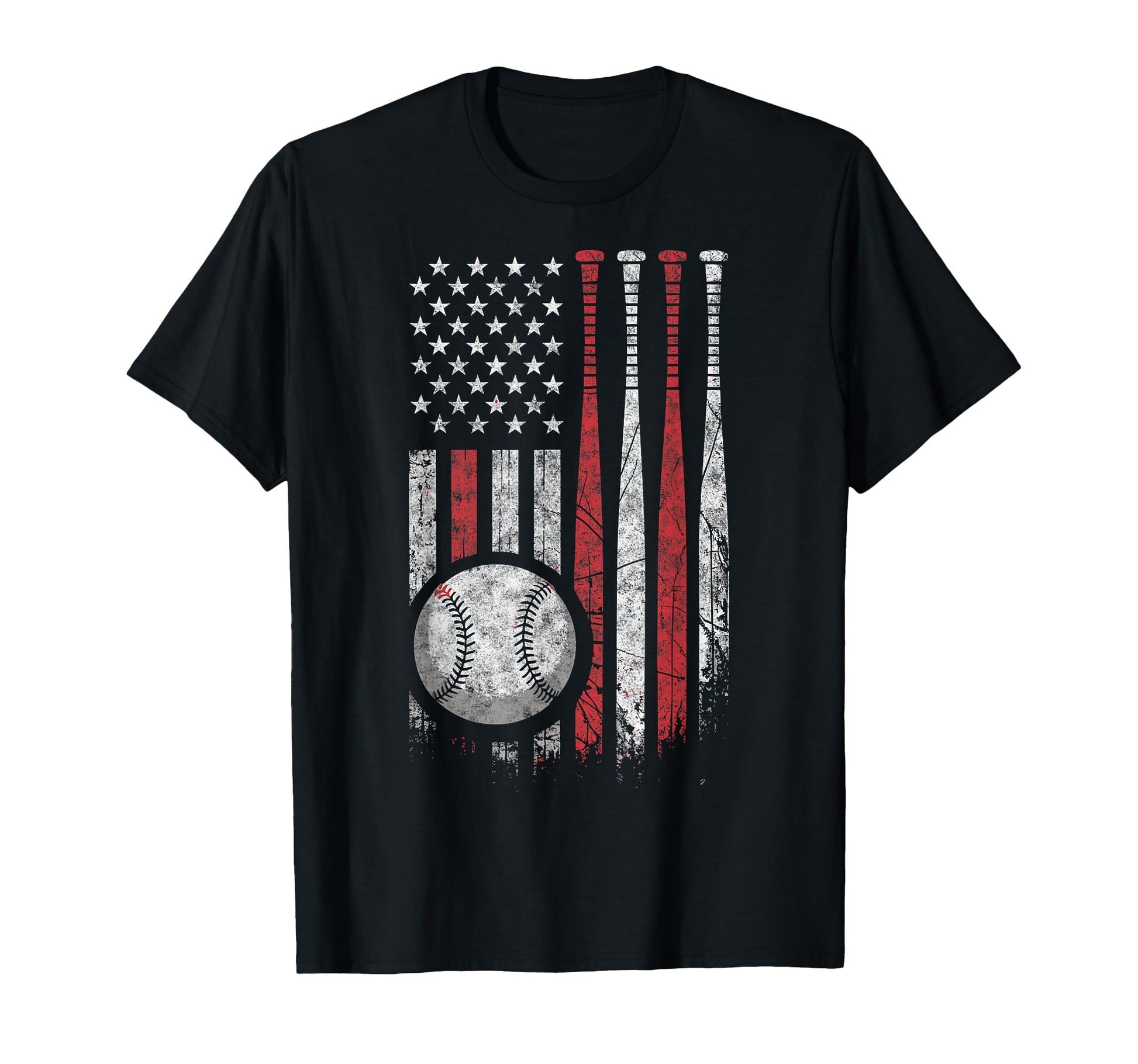 Baseball Us Flag Baseball Lover Dad T-Shirt - Custom Art Print for Adults - T-Shirt, Sweatshirt, Hoodie