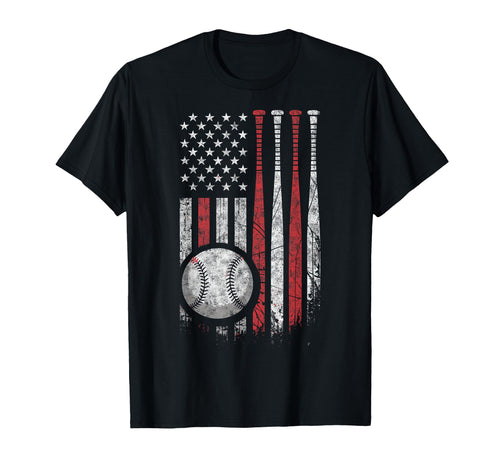 Baseball Us Flag Baseball Lover Dad T-Shirt - Custom Art Print for Adults - T-Shirt, Sweatshirt, Hoodie