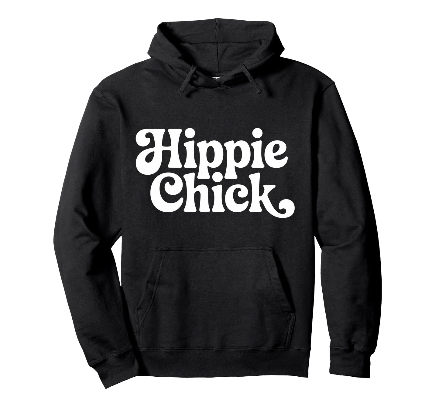 Hippie Chick Groovy Typography Boho Vibes Hoodie - Unique Graphic Unisex - T-Shirt, Sweatshirt, Hoodie