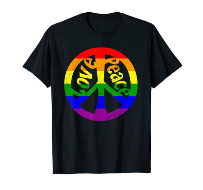 Grunge Gay Pride Lgbtq Rainbow Love T-Shirt - Minimalist Print for Adults - T-Shirt, Sweatshirt, Hoodie