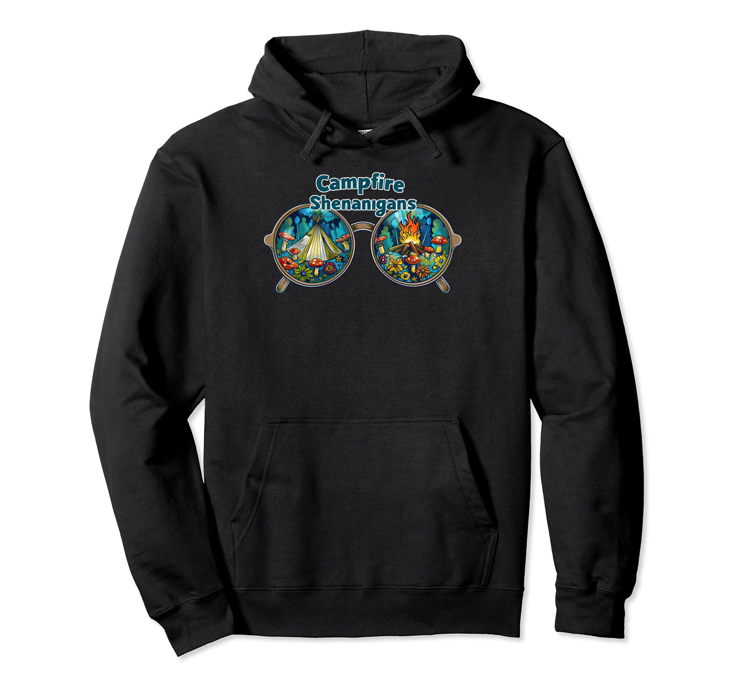 Campfire Shenanigans Boho Hippie Sunglasses Hoodie - Graphic Print Unisex - T-Shirt, Sweatshirt, Hoodie