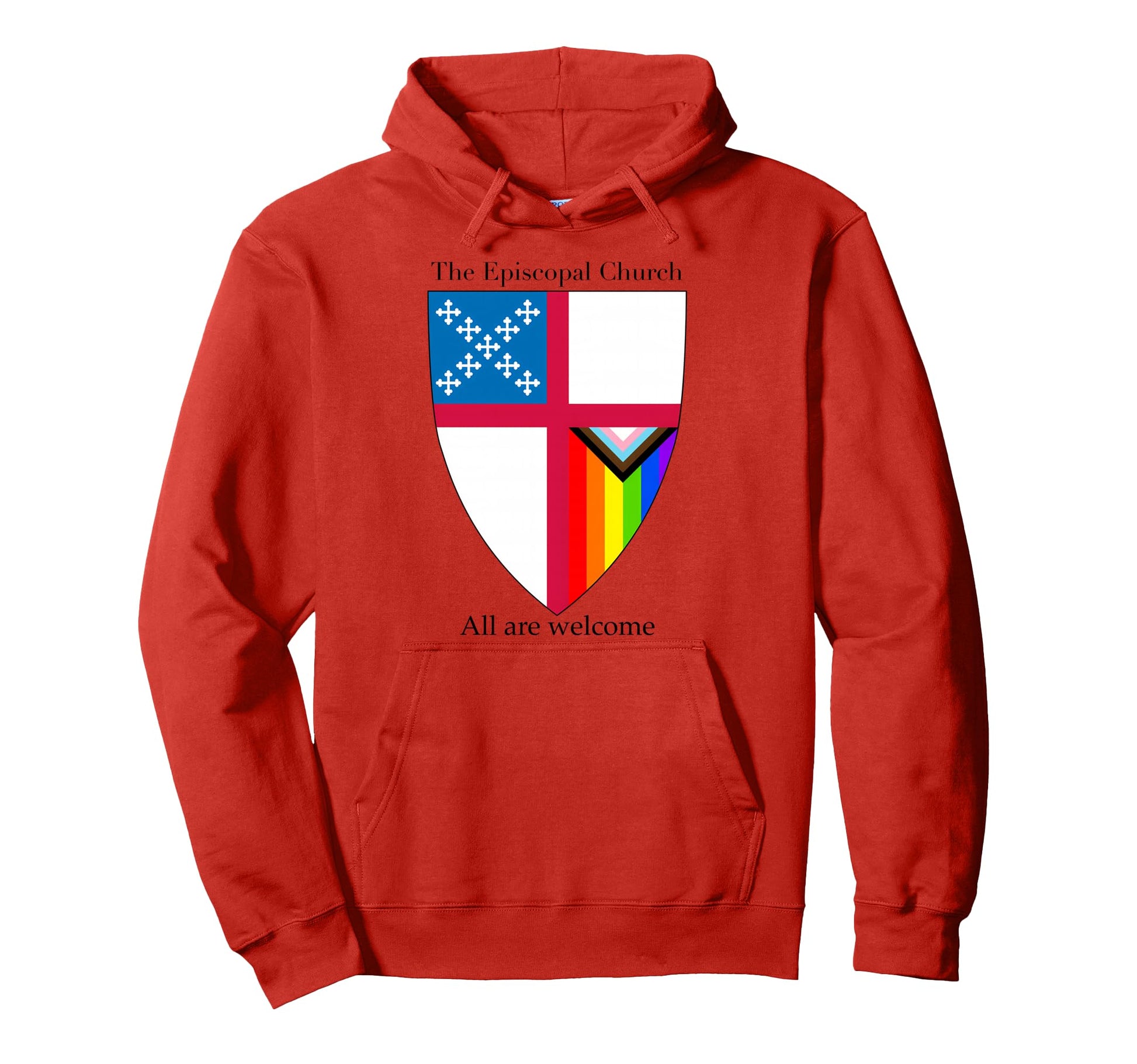 Episcopal Church Shield Progressive Hoodie - Novelty Apparel for Adults - T-Shirt, Sweatshirt, Hoodie