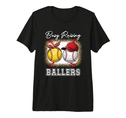Busy Raising Ballers Baseball Softball T-Shirt - Unique Graphic for Adults - T-Shirt, Sweatshirt, Hoodie
