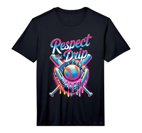 Baseball Drip Ice Cream Dripping Respect T-Shirt - Custom Art Print Unisex - T-Shirt, Sweatshirt, Hoodie