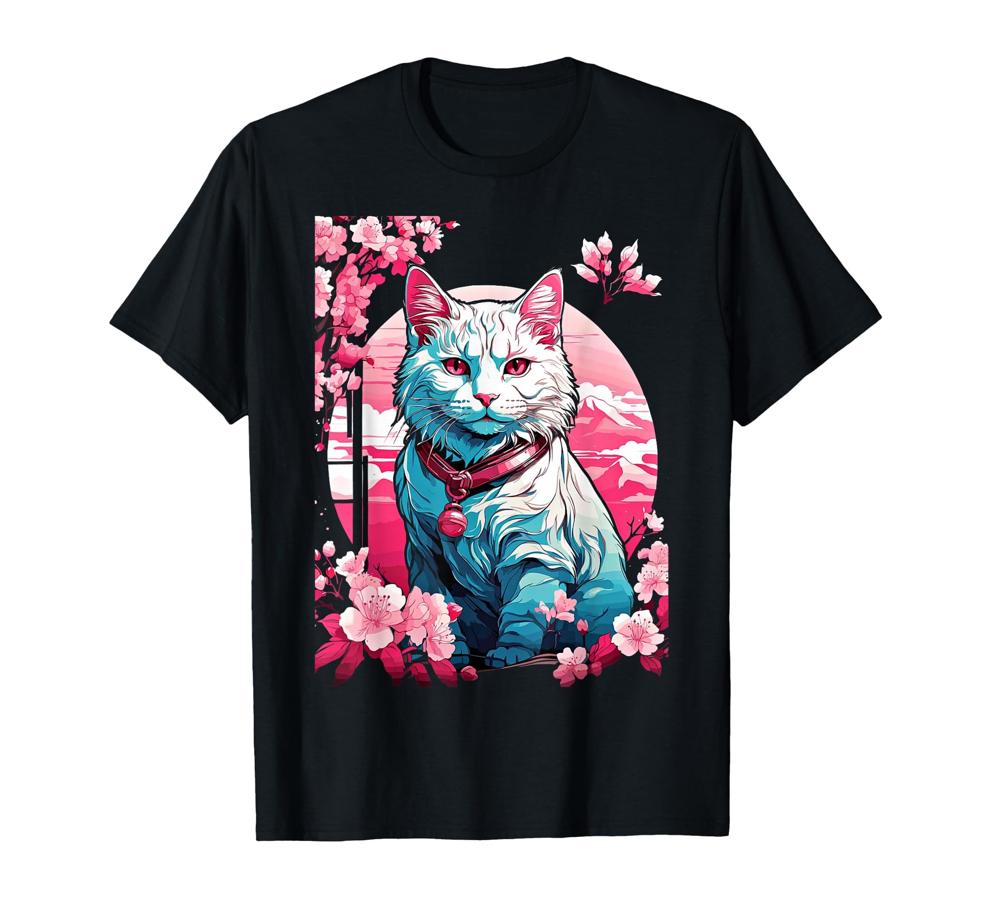 Anime Cat Japanese Vaporwave T-Shirt - Streetwear Style for Adults - T-Shirt, Sweatshirt, Hoodie
