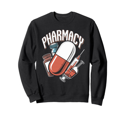 Pharmacy Boho Patchwork Letters Sweatshirt - Aesthetic Graphic Unisex - T-Shirt, Sweatshirt, Hoodie