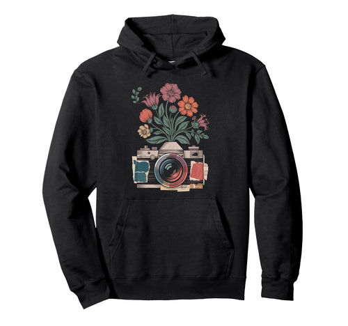 Camera Photography Art Floral Photographer Hoodie - Graphic Print Men Women - T-Shirt, Sweatshirt, Hoodie