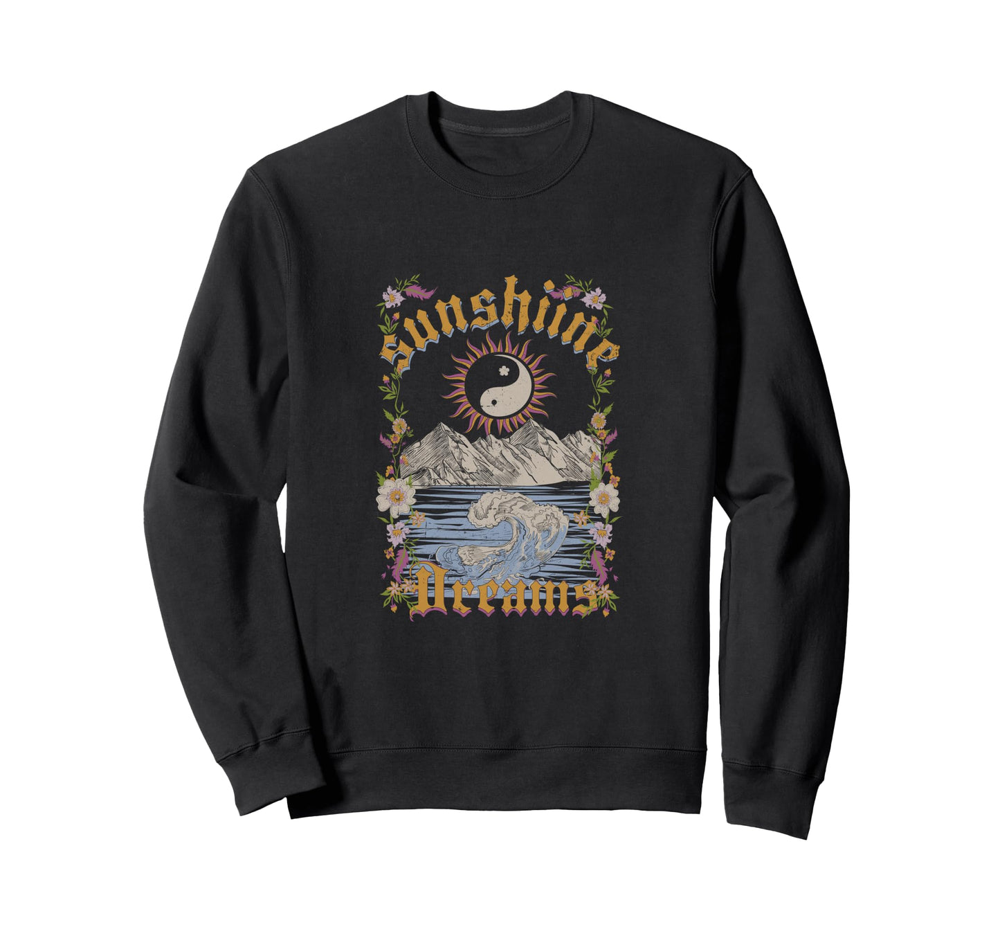 Sunshine Dreams Boho Aesthetic Sweatshirt - Graphic Print for Adults - T-Shirt, Sweatshirt, Hoodie
