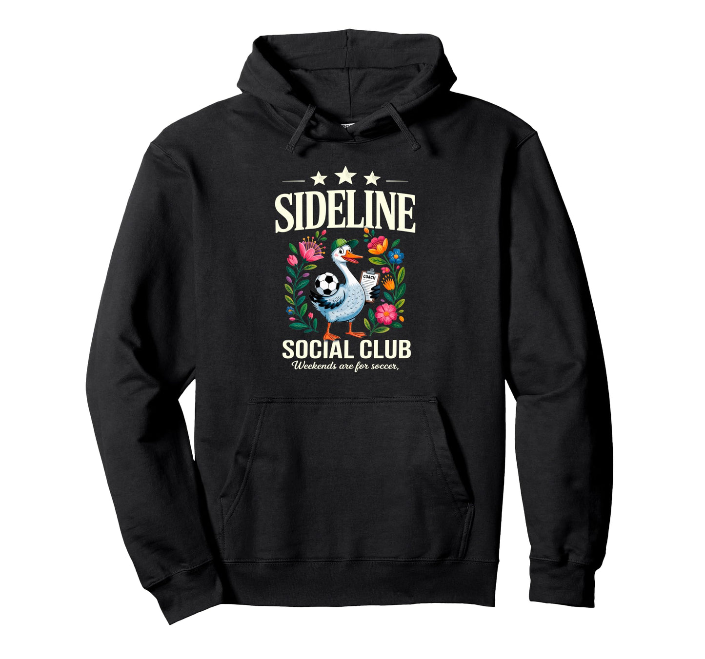 Sideline Social Club Floral Soccer Hoodie - Aesthetic Graphic Men Women - T-Shirt, Sweatshirt, Hoodie