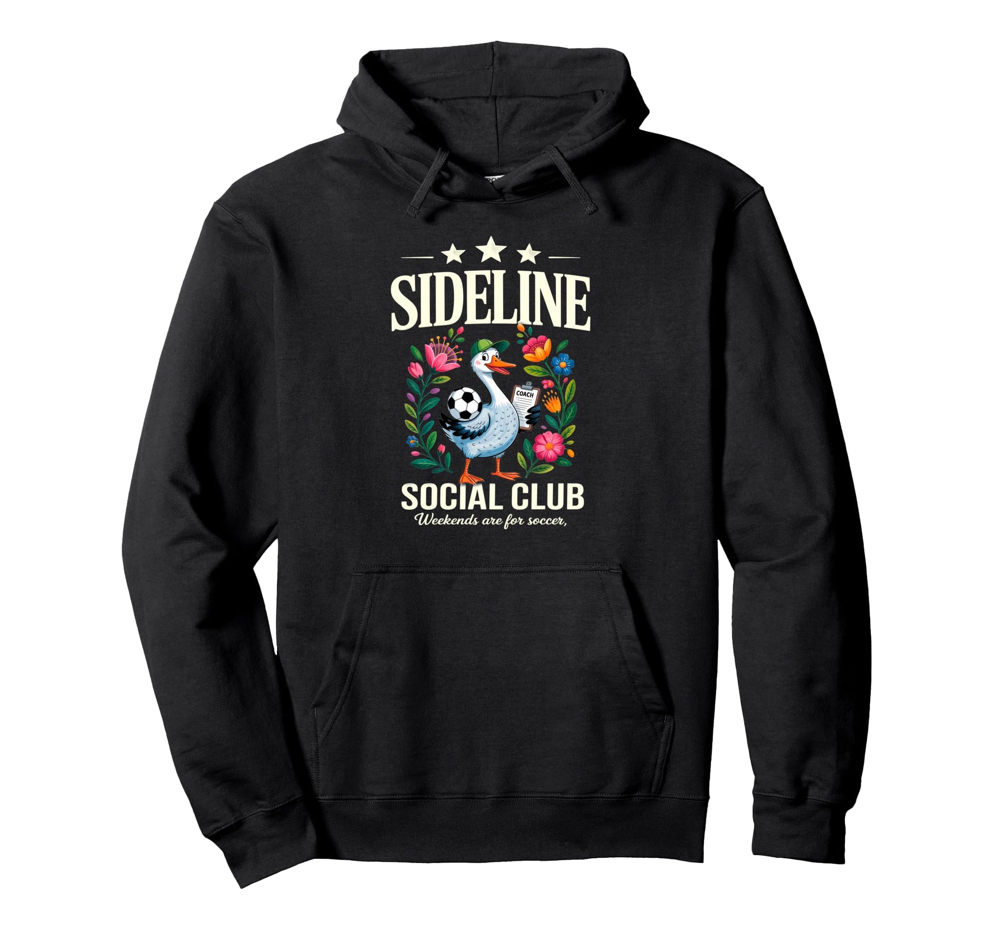 Sideline Social Club Floral Soccer Hoodie - Aesthetic Graphic Men Women - T-Shirt, Sweatshirt, Hoodie
