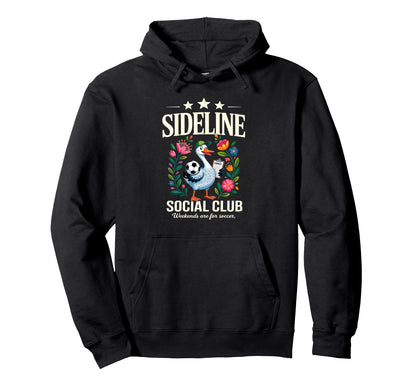 Sideline Social Club Floral Soccer Hoodie - Aesthetic Graphic Men Women - T-Shirt, Sweatshirt, Hoodie
